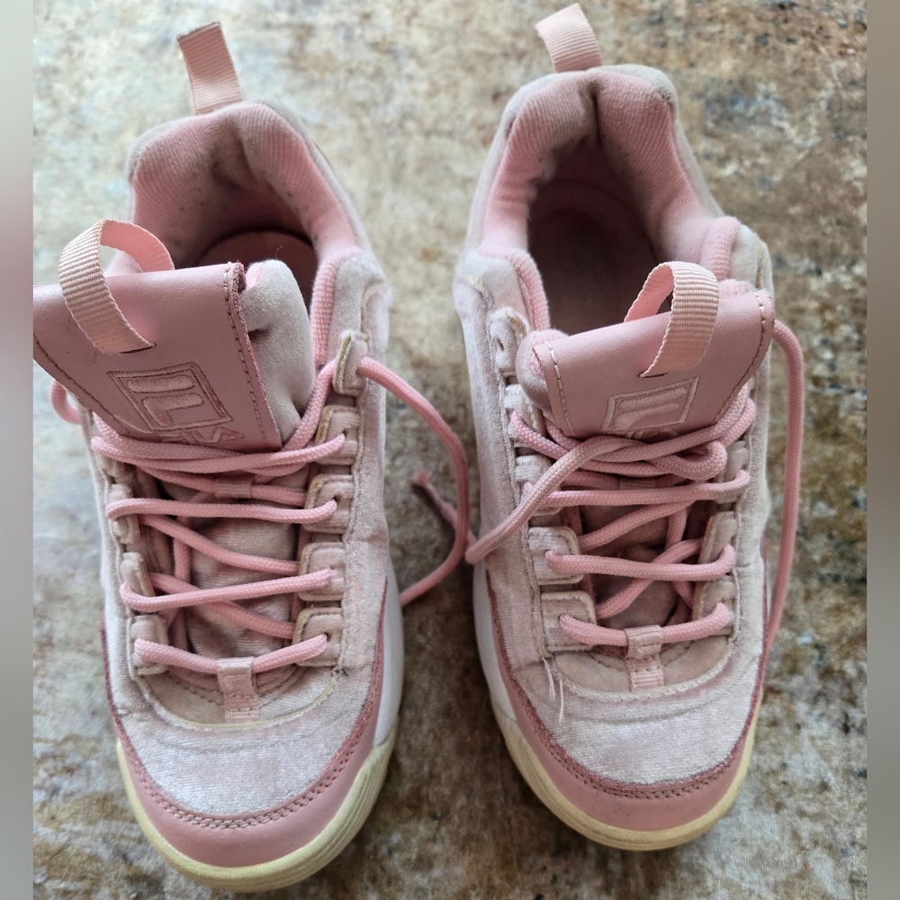 Fila velvet pink sneakers